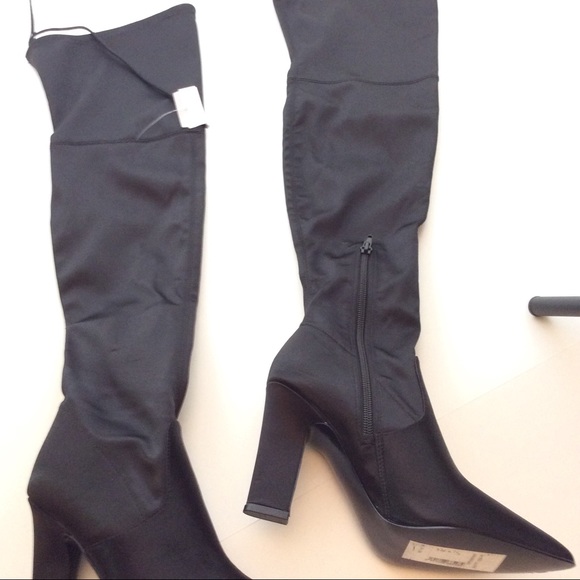 Black GUESS OVER THE KNEE MID THIGH BOOTS Size 6 - Picture 7 of 8